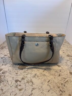 Vintage Coach Chelsea 10892 Pebbled Leather Tote Shoulder Handbag Cream Brown